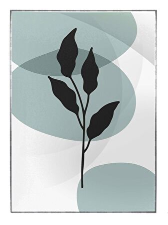 Shop365 Bitki Yapraklar ve Şekiller Modern Tablo Çerçeveli P-002035