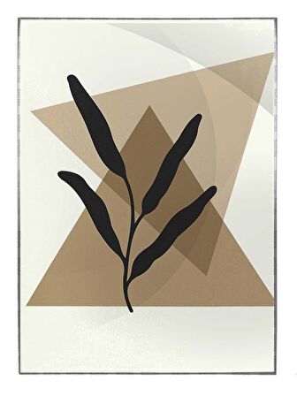 Shop365 Bitki Yapraklar ve Şekiller Modern Tablo Çerçeveli P-002040