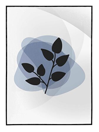 Shop365 Bitki Yapraklar ve Şekiller Modern Tablo Çerçeveli P-002043