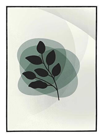 Shop365 Bitki Yapraklar ve Şekiller Modern Tablo Çerçeveli P-002044