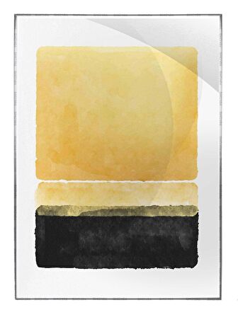 Shop365 Fırça Darbeleri Sarı Altın Gold Renkler Modern Tablo Çerçeveli P-002051