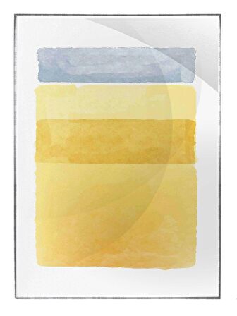 Shop365 Fırça Darbeleri Sarı Altın Gold Renkler Modern Tablo Çerçeveli P-002052