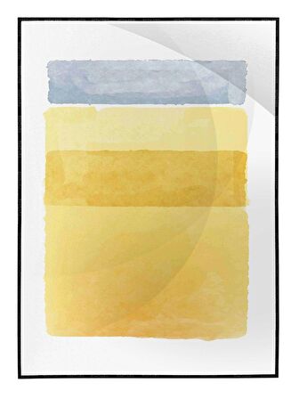 Shop365 Fırça Darbeleri Sarı Altın Gold Renkler Modern Tablo Çerçeveli P-002052