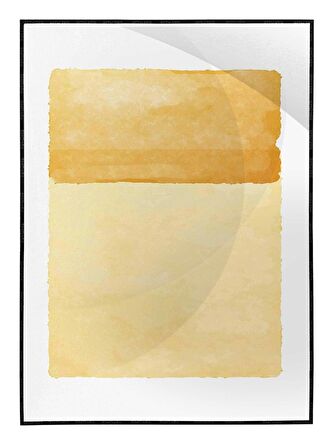 Shop365 Fırça Darbeleri Sarı Altın Gold Renkler Modern Tablo Çerçeveli P-002053