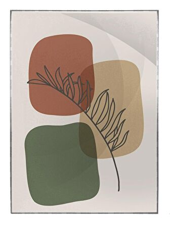 Shop365 Bitki Yapraklar ve Şekiller Modern Tablo Çerçeveli P-002061