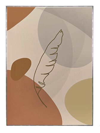 Shop365 Bitki Yapraklar ve Şekiller Modern Tablo Çerçeveli P-002065