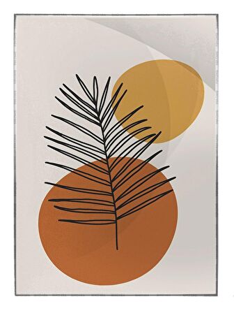 Shop365 Bitki Yapraklar ve Şekiller Modern Tablo Çerçeveli P-002069