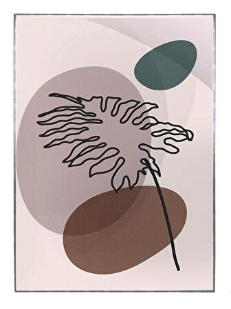 Shop365 Bitki Yapraklar ve Şekiller Modern Tablo Çerçeveli P-002096