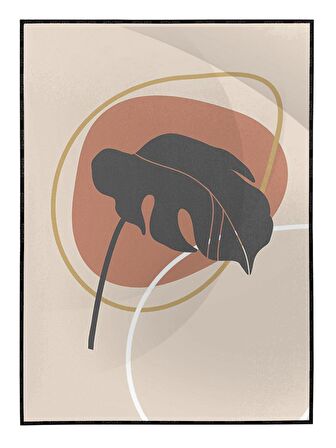 Shop365 Bitki Yapraklar ve Şekiller Modern Tablo Çerçeveli P-002097