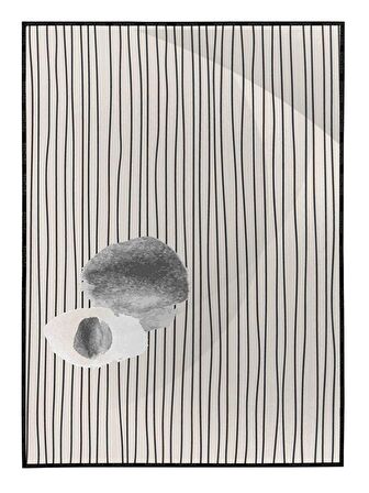 Shop365 Şekiller ve Çizgiler Krem Gri Renkler Modern Tablo Çerçeveli P-002145