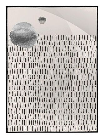 Shop365 Şekiller ve Çizgiler Krem Gri Renkler Modern Tablo Çerçeveli P-002146