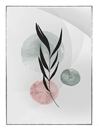 Shop365 Bitki Yapraklar ve Şekiller Modern Tablo Çerçeveli P-002265