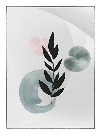 Shop365 Bitki Yapraklar ve Şekiller Modern Tablo Çerçeveli P-002266