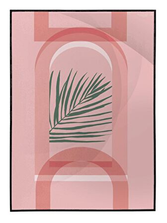 Shop365 Bitki Yapraklar ve Şekiller Modern Tablo Çerçeveli P-002270