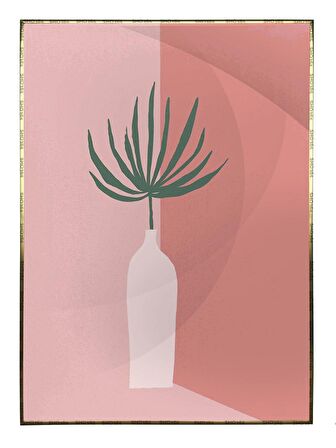 Shop365 Bitki Yapraklar ve Şekiller Modern Tablo Çerçeveli P-002272