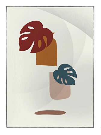 Shop365 Bitki Yapraklar ve Şekiller Modern Tablo Çerçeveli P-002278