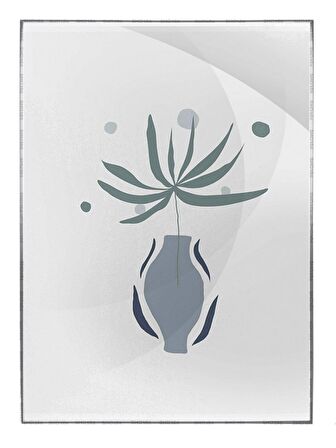 Shop365 Bitki Yapraklar ve Şekiller Modern Tablo Çerçeveli P-002288