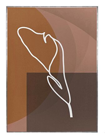 Shop365 Yaprak Çizim ve Şekiller Pastel Renkler Modern Tablo Çerçeveli P-002298