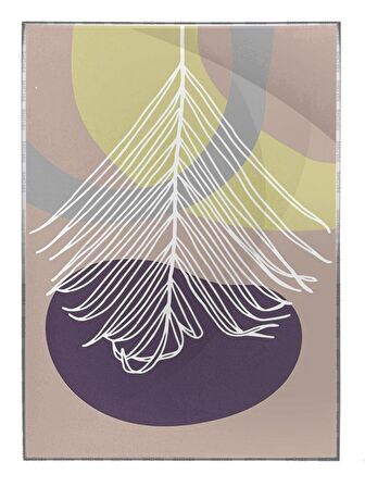 Shop365 Yaprak ve Şekiller Pastel Renkler Modern Tablo Çerçeveli P-002302