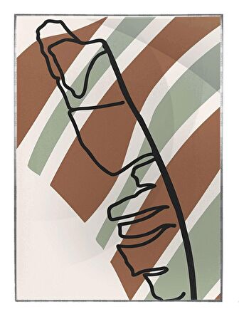 Shop365 Bitki Yapraklar ve Şekiller Modern Tablo Çerçeveli P-002383