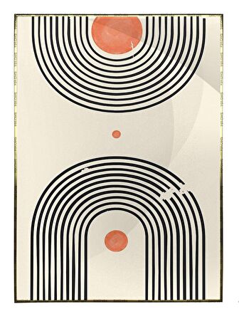 Shop365 Modernist Şekiller Boho İllüstrasyon Modern Sanat Tuval Tablo Çerçeveli P-002433