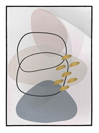 Shop365 Şekiller ve Çizgiler Açık Tonlar Modern Tablo Çerçeveli P-002453