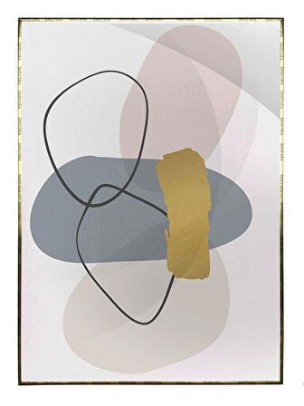 Shop365 Şekiller ve Çizgiler Açık Tonlar Modern Tablo Çerçeveli P-002454