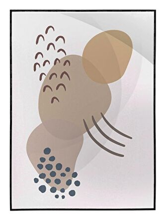 Shop365 Şekiller ve Çizgiler Toprak Tonları Modern Tablo Çerçeveli P-002457