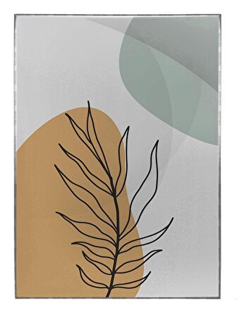 Shop365 Bitki Yapraklar ve Şekiller Modern Tablo Çerçeveli P-002468