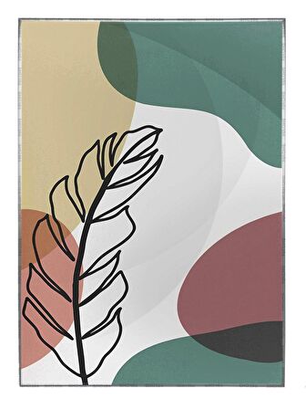 Shop365 Bitki Yapraklar ve Şekiller Modern Tablo Çerçeveli P-002471