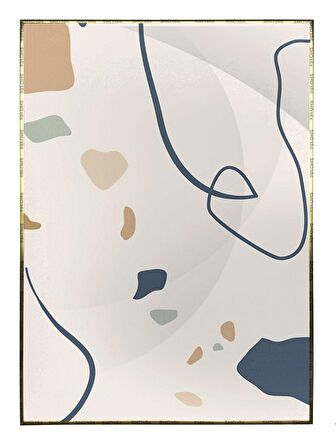 Shop365 Toprak Renk Tonları Şekil Tasarım Modern Tablo Çerçeveli P-002491