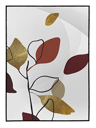 Shop365 Doğa Bitki Modern İllüstrasyon Tablo Çerçeveli P-002503