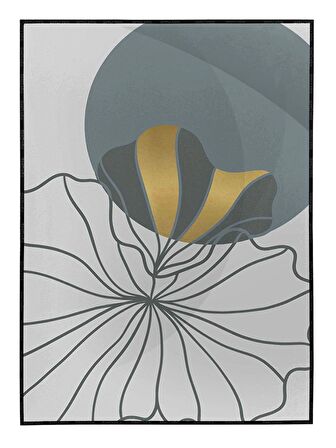 Shop365 Nilüfer Çiçek Karışık Renkler Modern İllüstrasyon Tablo Çerçeveli P-002573
