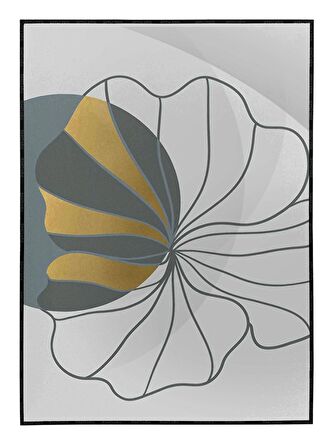 Shop365 Nilüfer Çiçek Karışık Renkler Modern İllüstrasyon Tablo Çerçeveli P-002575