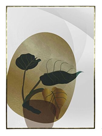 Shop365 Doğa Bitki Modern İllüstrasyon Tablo Çerçeveli P-002597