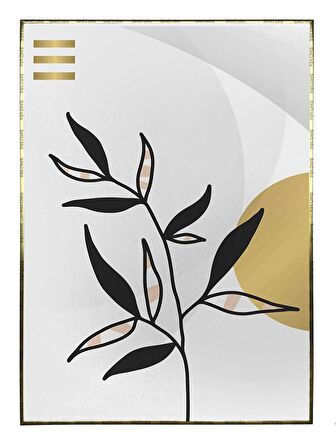 Shop365 Doğa Bitki Modern İllüstrasyon Tablo Çerçeveli P-002631