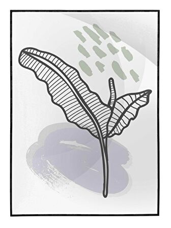 Shop365 Doğa Bitki Modern İllüstrasyon Tablo Çerçeveli P-002652