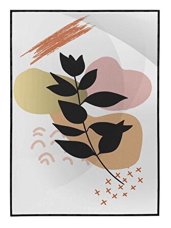 Shop365 Doğa Bitki Modern İllüstrasyon Tablo Çerçeveli P-002658