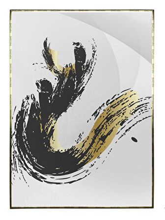 Shop365 Çizgiler Yağlı Boya Görünümlü Tablo Çerçeveli P-002668