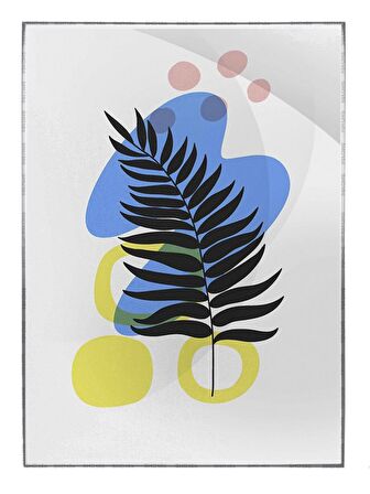 Shop365 Bitki Yapraklar ve Şekiller Modern Tablo Çerçeveli P-002709