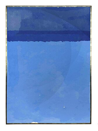 Shop365 Fırça Darbeleri Deniz Okyanus Mavi Renkler Modern Tablo Çerçeveli P-002710