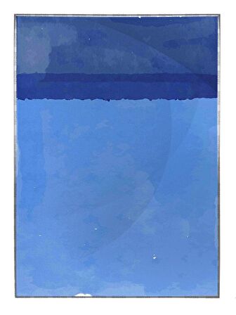 Shop365 Fırça Darbeleri Deniz Okyanus Mavi Renkler Modern Tablo Çerçeveli P-002710