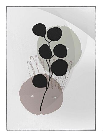 Shop365 Bitki Yapraklar ve Şekiller Modern Tablo Çerçeveli P-002724