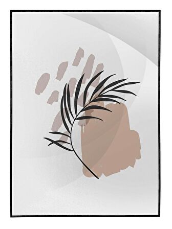 Shop365 Bitki Yapraklar ve Şekiller Modern Tablo Çerçeveli P-002729