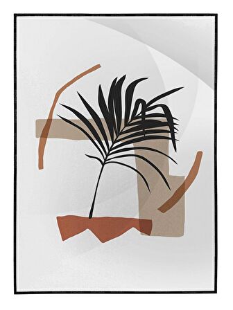 Shop365 Bitki Yapraklar ve Şekiller Modern Tablo Çerçeveli P-002736