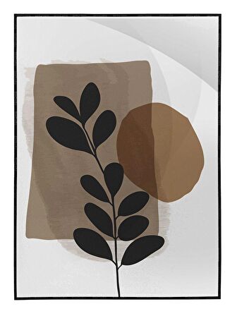 Shop365 Bitki Yapraklar ve Şekiller Modern Tablo Çerçeveli P-002744