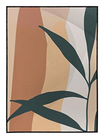 Shop365 Bitki Yapraklar ve Şekiller Modern Tablo Çerçeveli P-002756