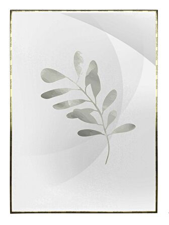Shop365 Bitki Yapraklar ve Şekiller Modern Tablo Çerçeveli P-002772
