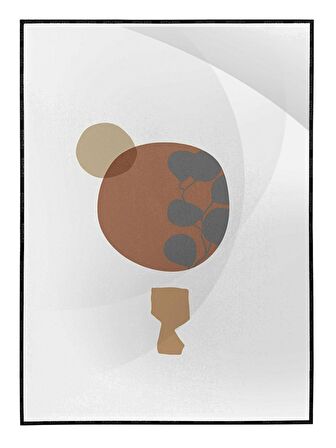 Shop365 Bitki Yapraklar ve Şekiller Modern Tablo Çerçeveli P-002775