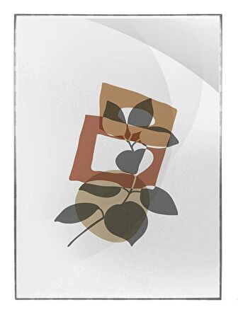 Shop365 Bitki Yapraklar ve Şekiller Modern Tablo Çerçeveli P-002776